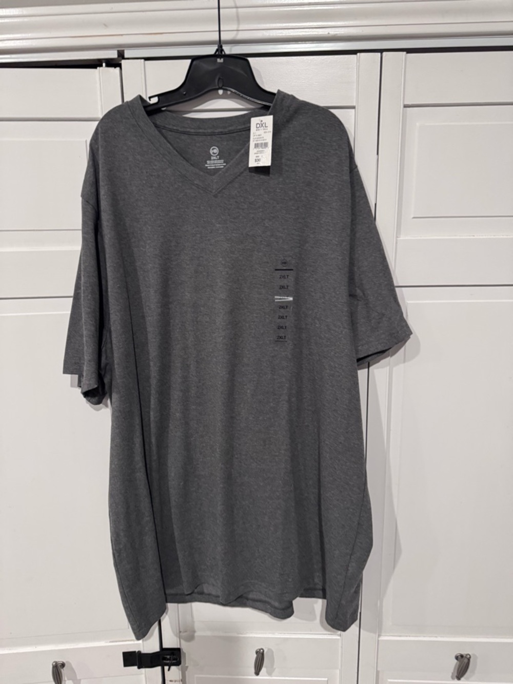 Harbor Bay Men's V-Neck Short Sleeve Shirt - Charcoal